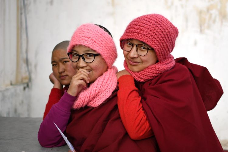 Nuns from the nunnery in Pin valley